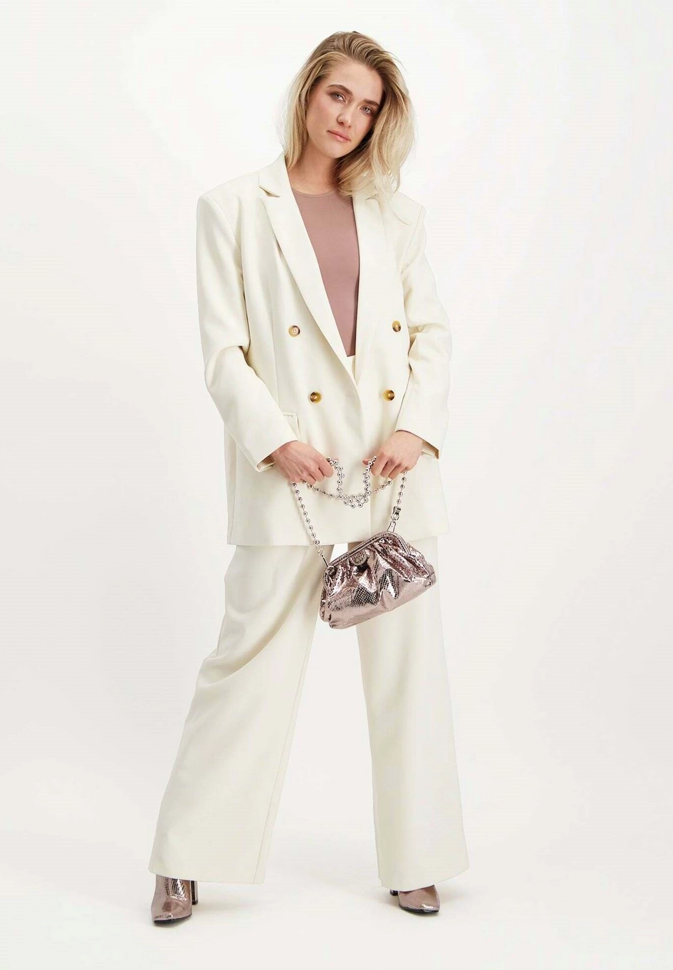 Steve Madden Isabella - Halflange Jas - Pristine Ivory 1 Steve Madden Isabella - Halflange Jas - Pristine Ivory