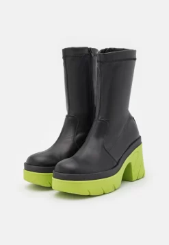 Steve Madden Georginia - Enkellaarsjes Met Plateauzool - Black/Lime -Winkel voor modeartikelen 39b9a74baf8d4facac5e2f8b3292afe3 scaled