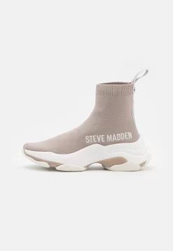 Steve Madden Master - Sneakers Hoog - Light Taupe/White