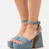 Steve Madden Paysin - Sandalen Met Plateauzool - Blue Denim