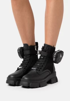 Steve Madden Tanker - Enkellaarsjes Met Plateauzool - Black